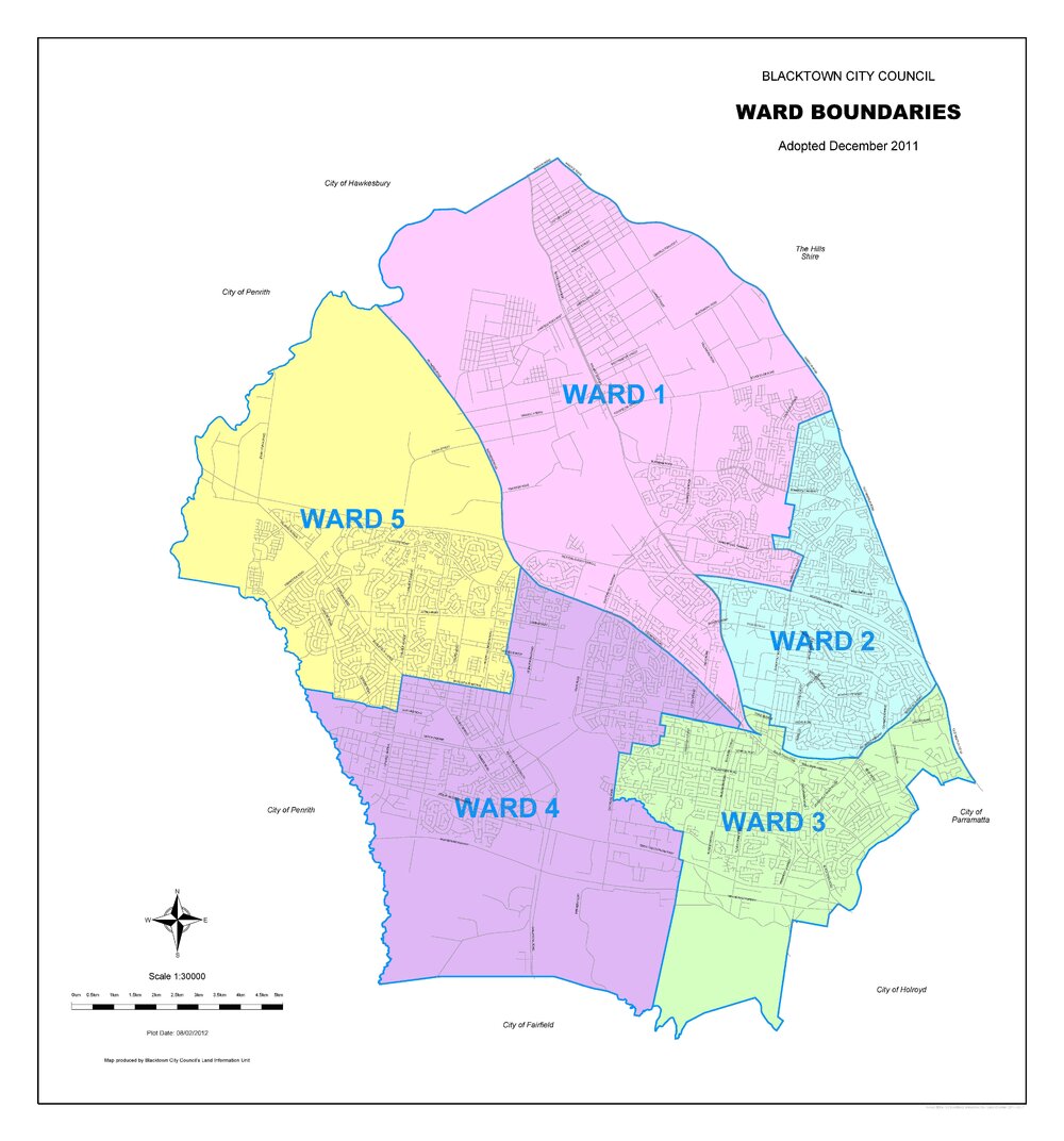 Blacktown City Council Ward Boundaries, 2011 ADOPTED