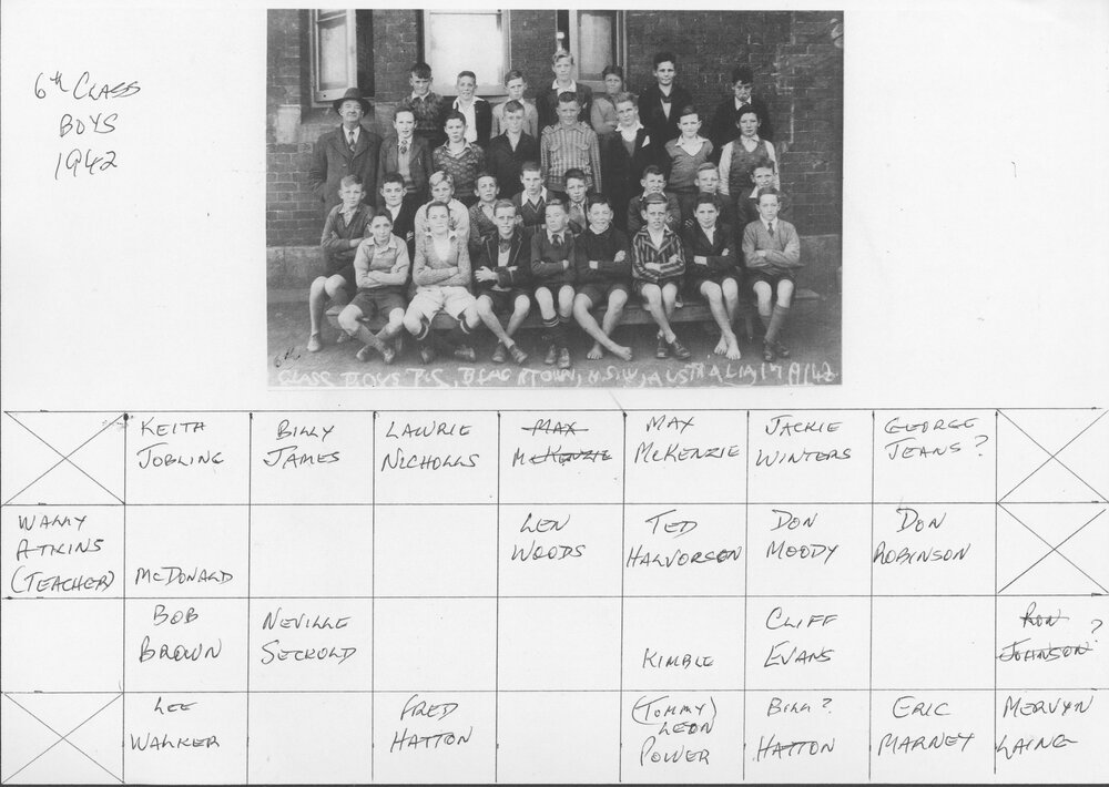 Blacktown Public School, 1942 Class 6 Boys