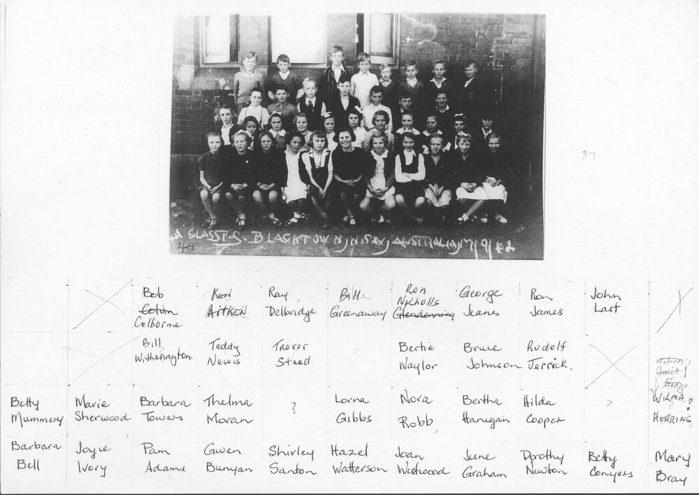Blacktown Public School, 1942 Class 4A