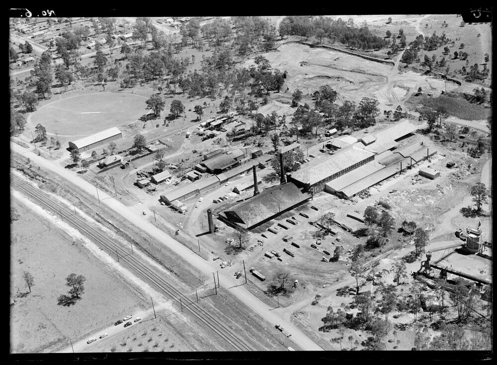 Aerial view of Doonside Tile Works, Doonside