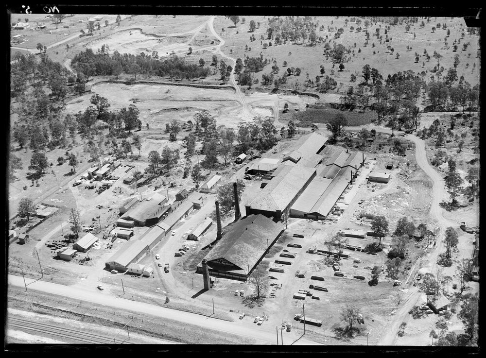 Aerial view of Doonside Tile Works, Doonside