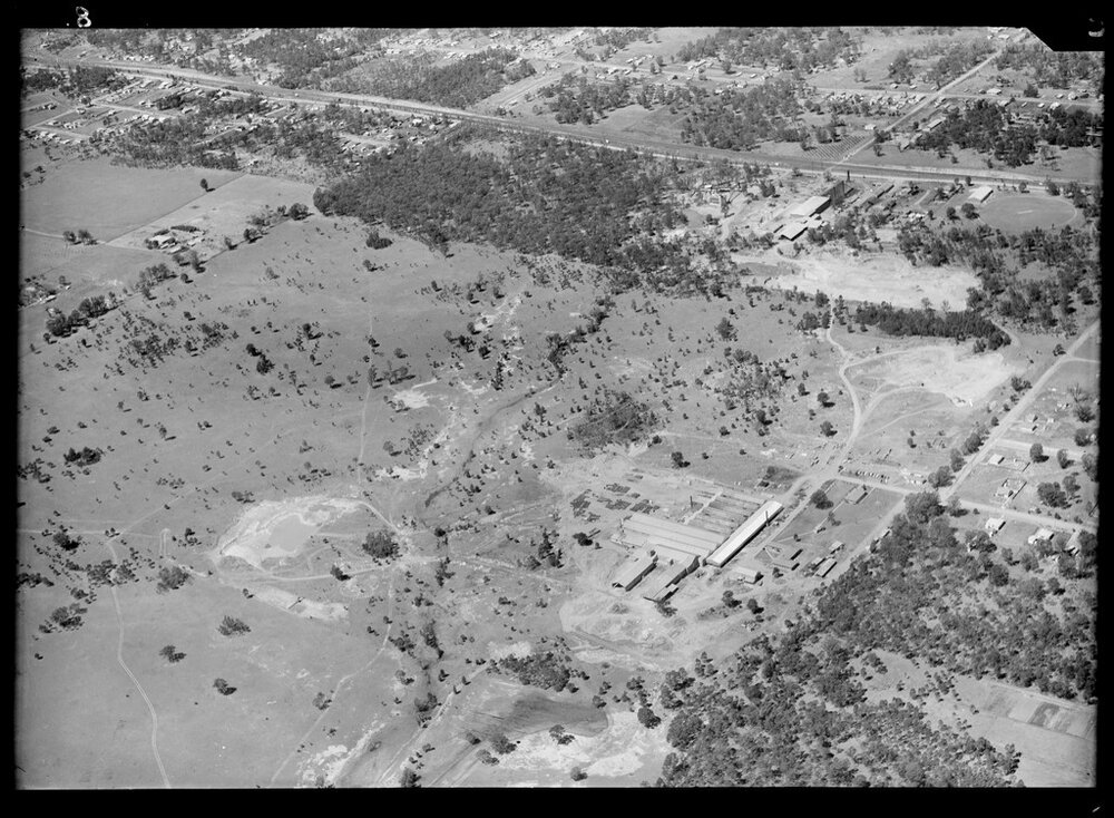 Aerial view of Doonside Tile Works, Doonside