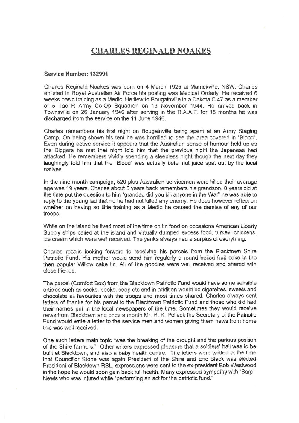 Charles Reginald Noakes biography