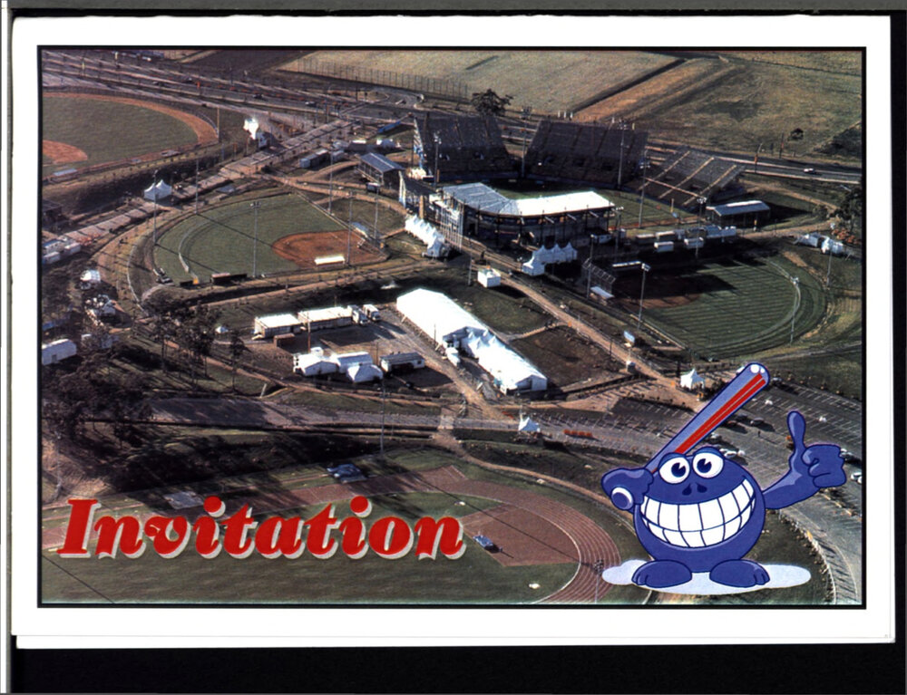 Official dinner invitation U19s men's World Softball Championship, 2001