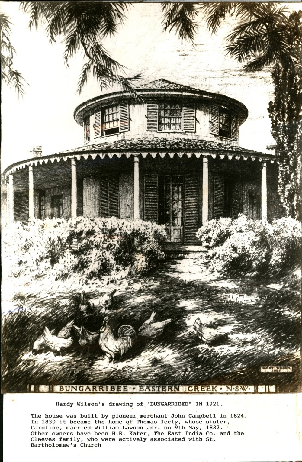 Hardy Wilson's drawing of Bungarribee