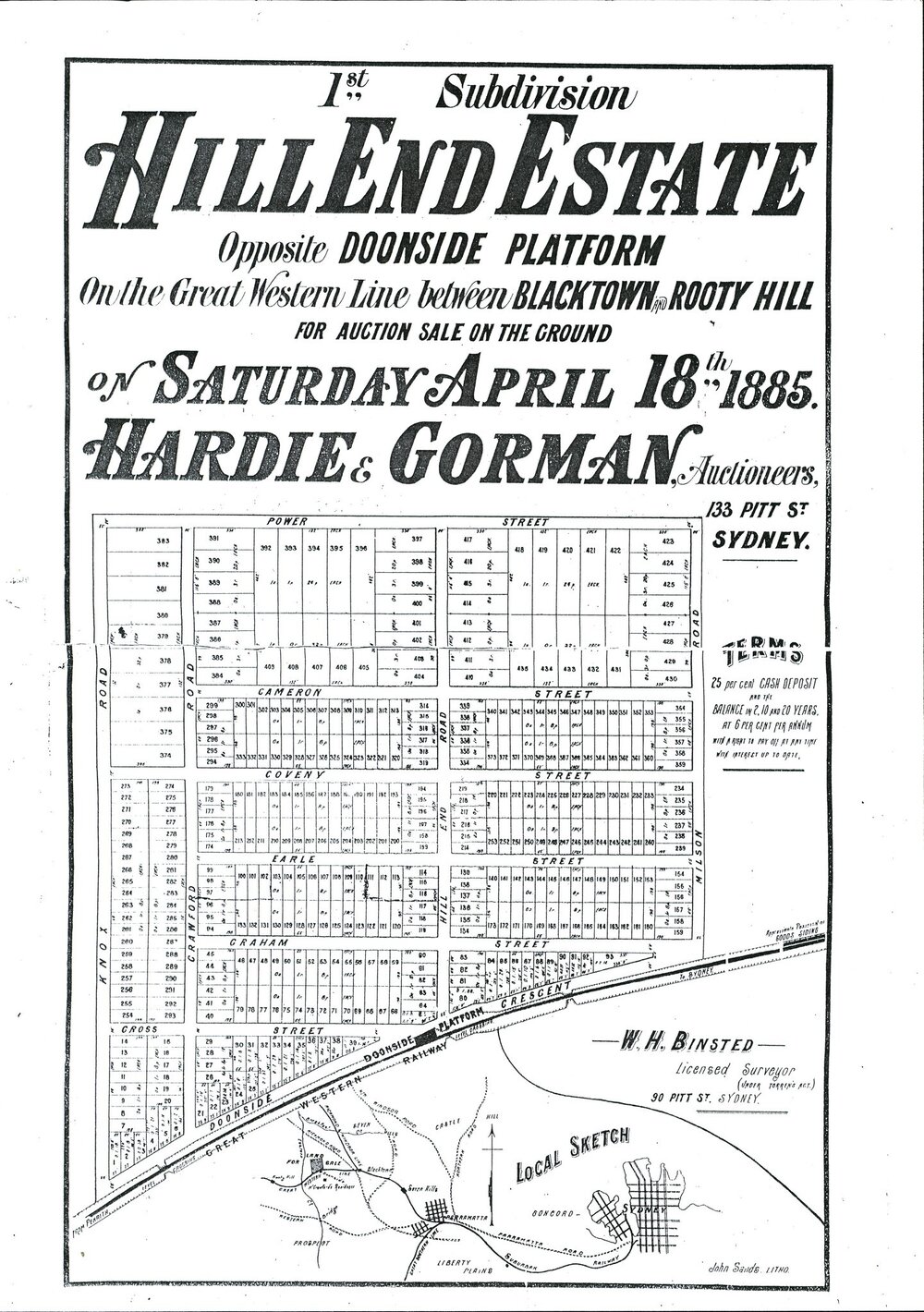 Hill End Estate subdivision poster