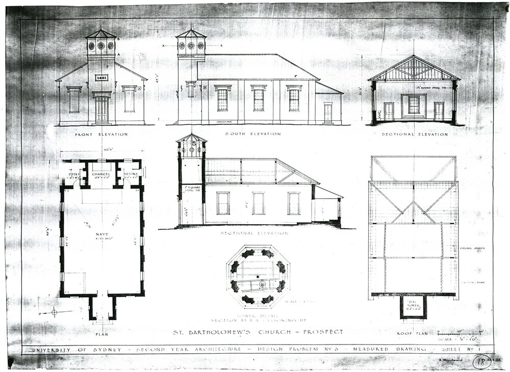 St Bartholomew's Church plan, Prospect