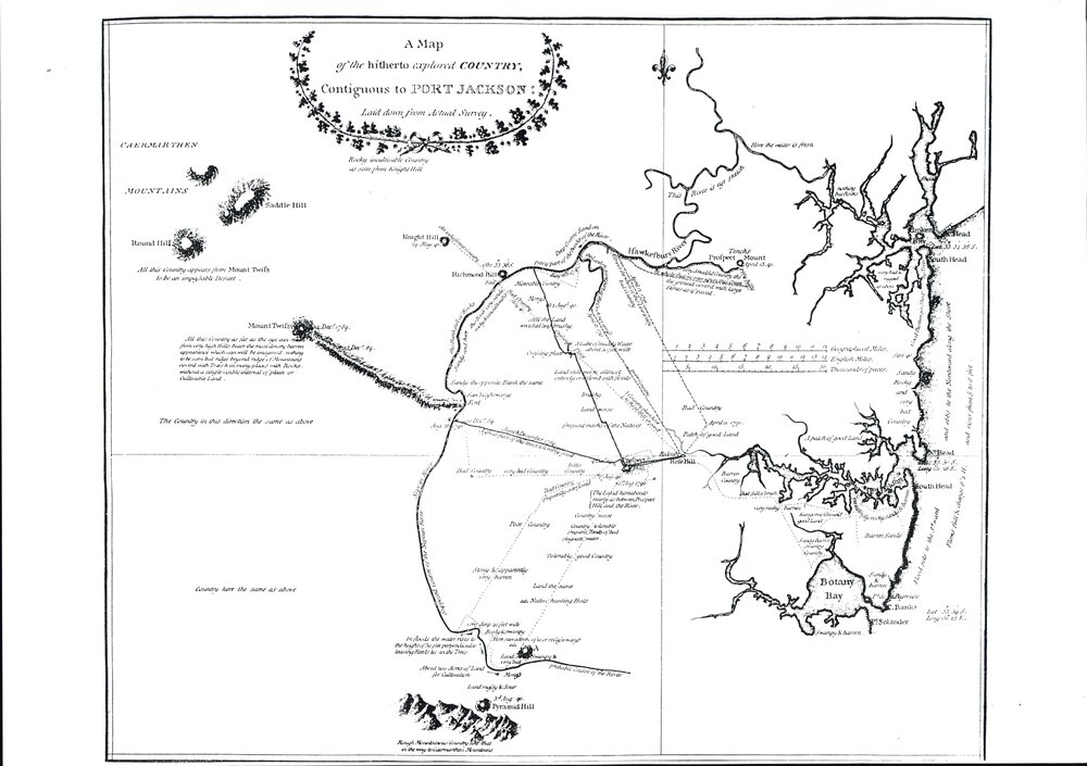 Map of Port Jackson, late 1700s
