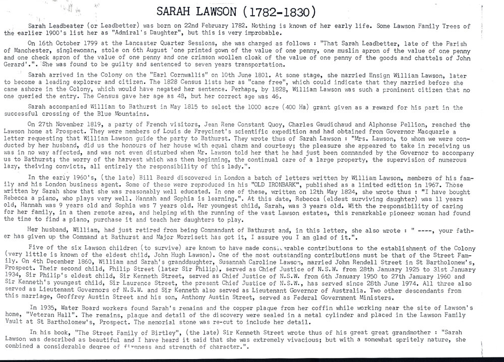 Sarah Lawson biography