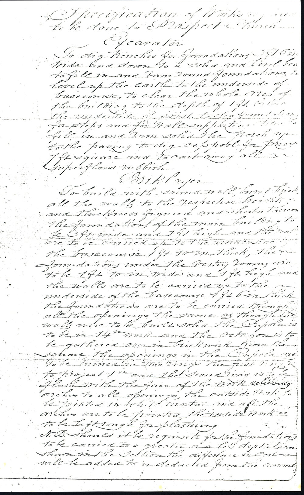 St Bartholomew's Church original contract