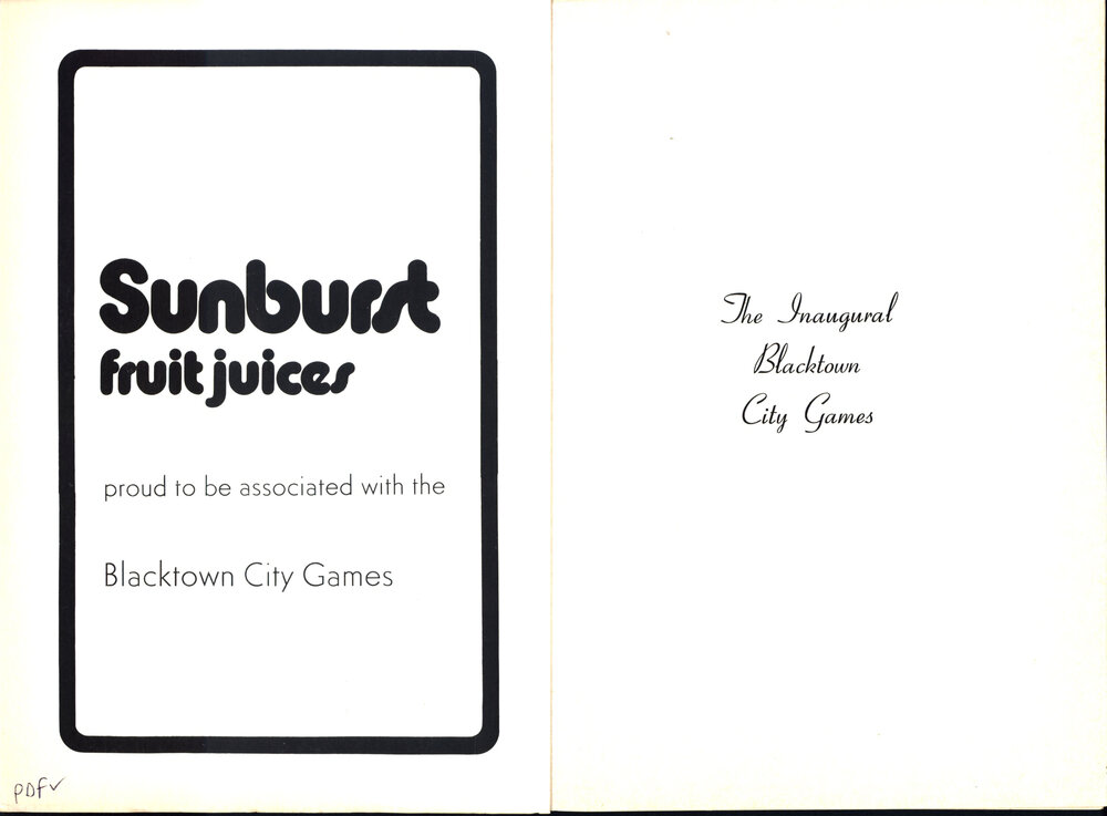 1979 Inaugural Blacktown City Games 