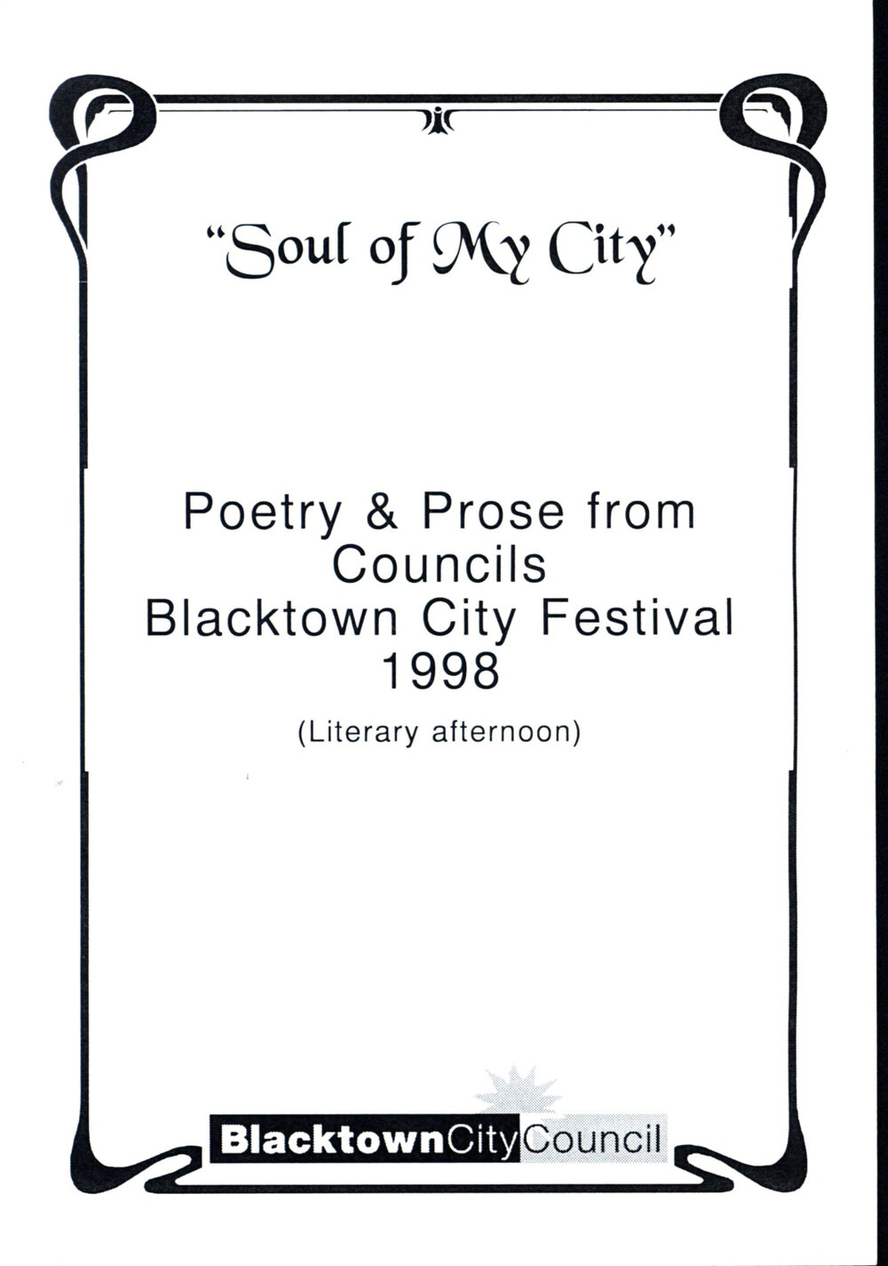 "Soul of My City" Literary Afternoon, 1998