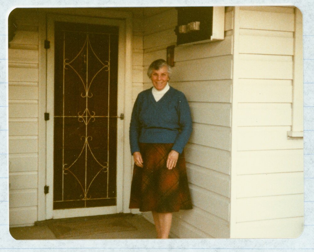 Edith McPhee at home, Eastern Creek