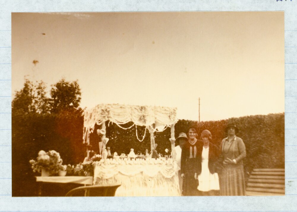 Sweets stall in grounds of Hollinsworth, c1930s