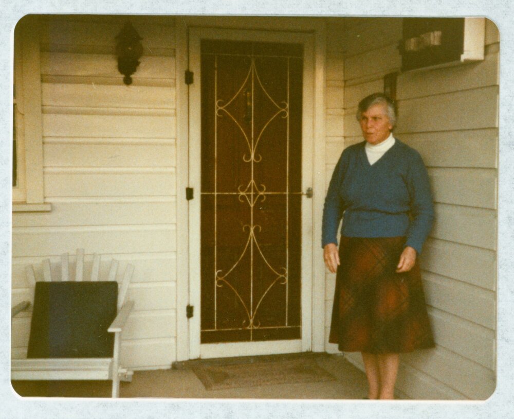 Edith McPhee at home, Eastern Creek