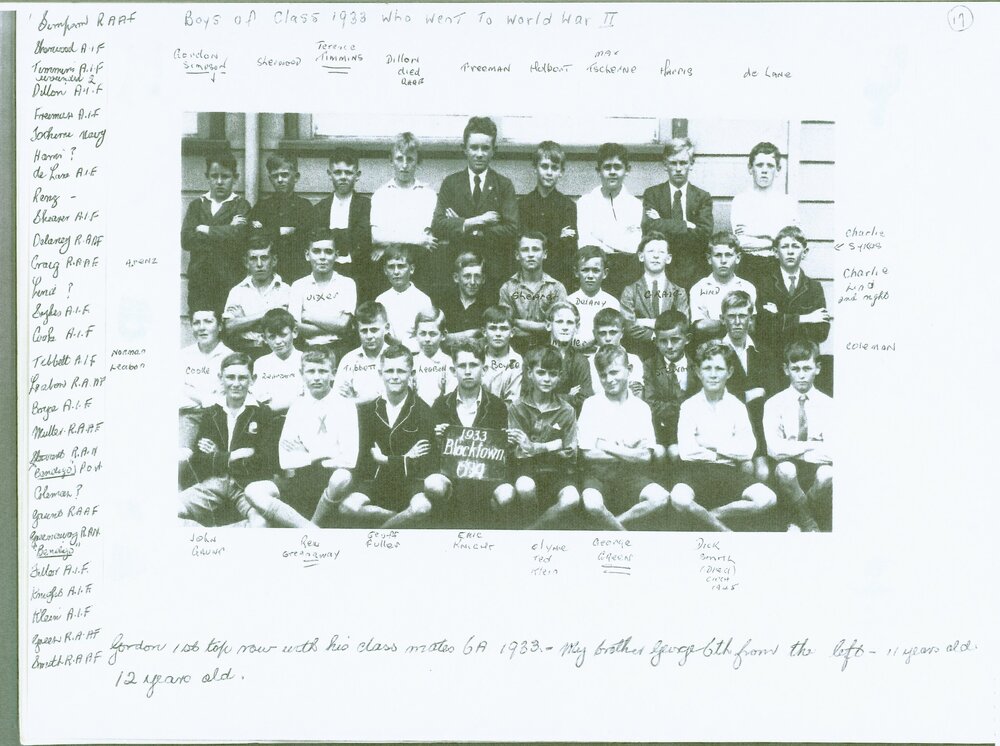 Blacktown Public School, 1933, class 6A