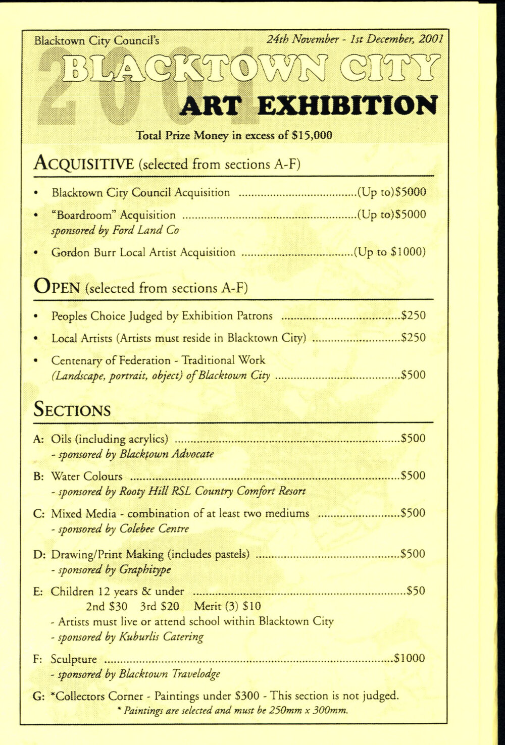 2001 Blacktown City Art Exhibition