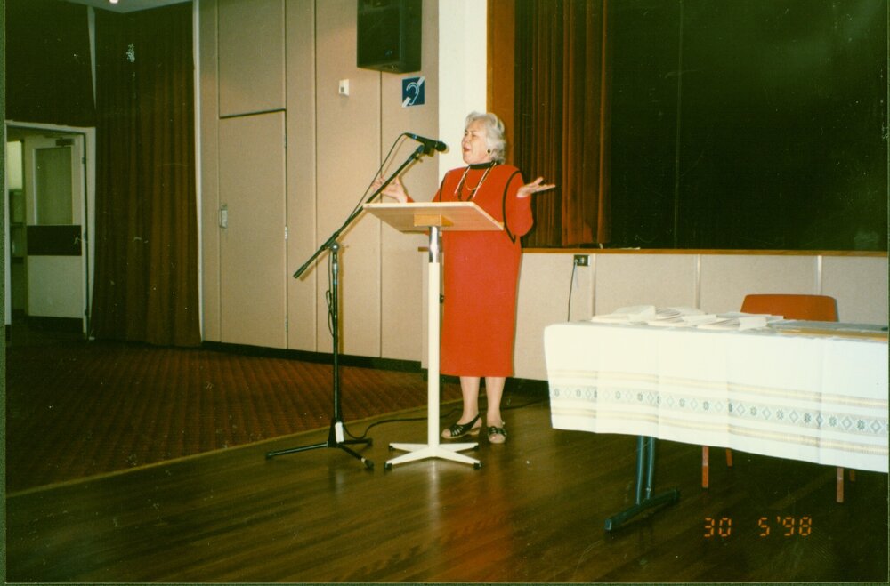 Performer at Croatian literature afternoon, Bowman Hall