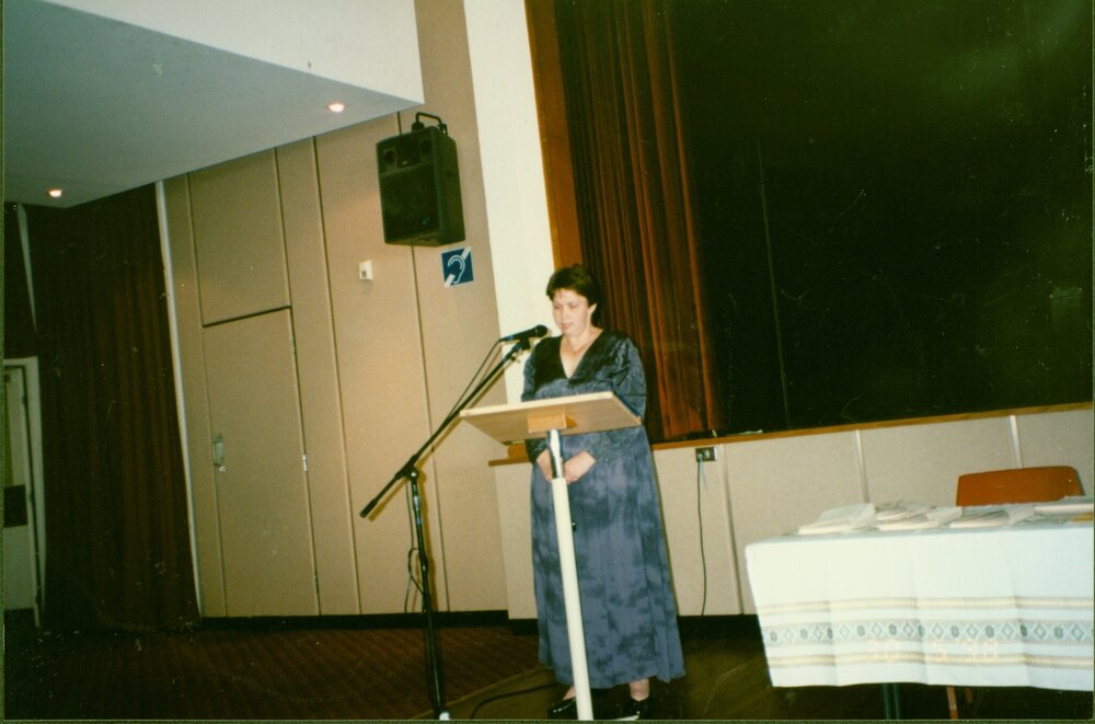 Performer at Croatian literature afternoon, Bowman Hall