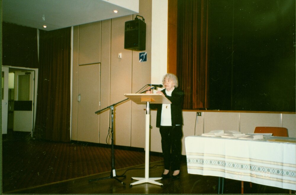 Performer at Croatian literature afternoon, Bowman Hall