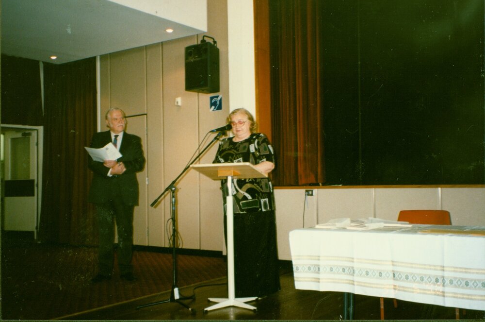 Speaker at Croatian literature afternoon, Bowman Hall 
