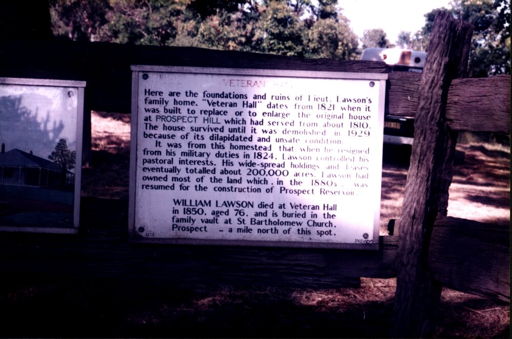 Veteran Hall plaque, Prospect Reservoir