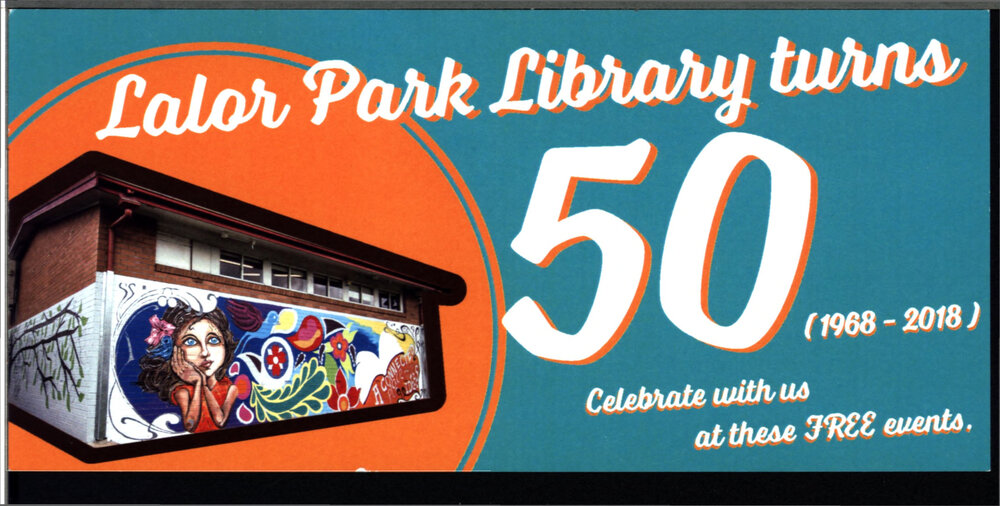 Lalor Park Library 50th birthday events postcard