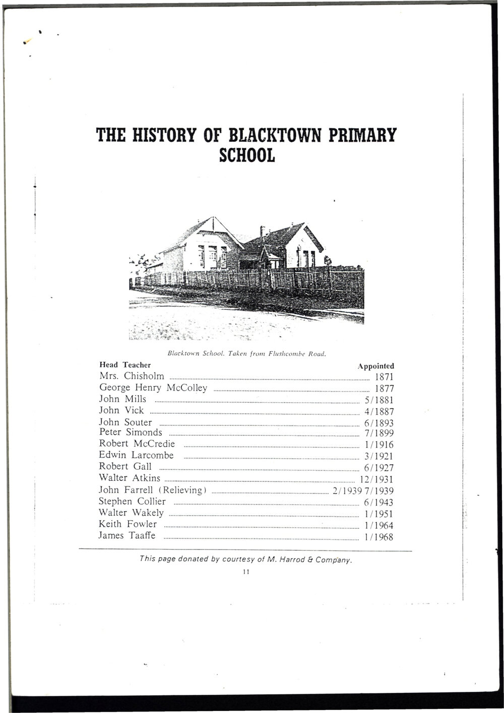 A history of Blacktown Primary school