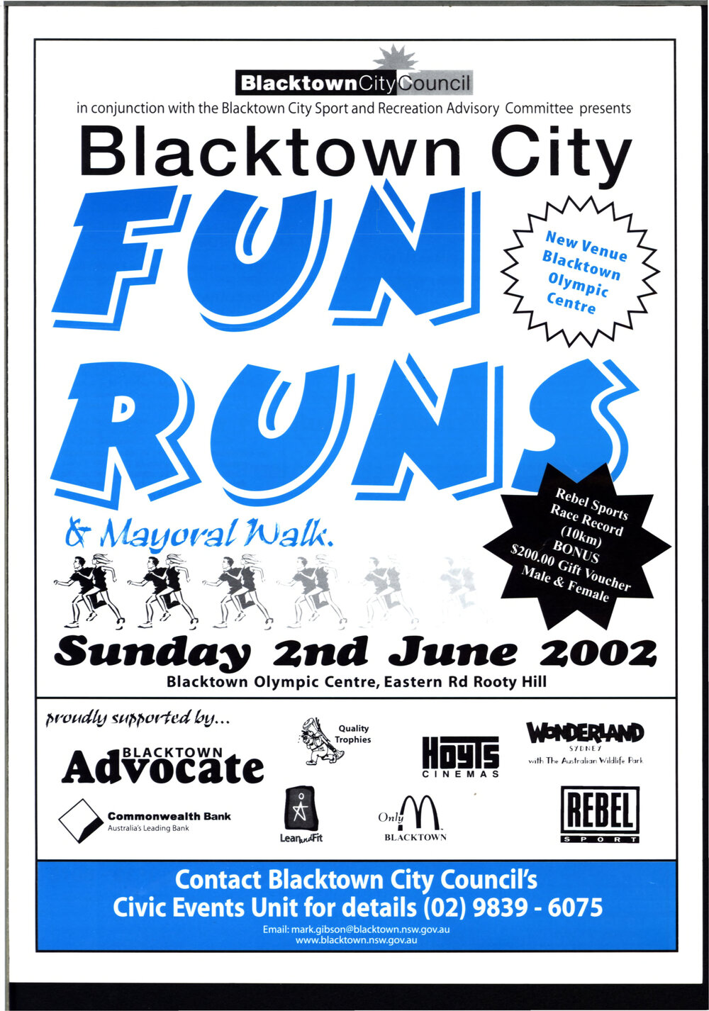 Blacktown City Fun Runs and Mayoral Walk form, 2002
