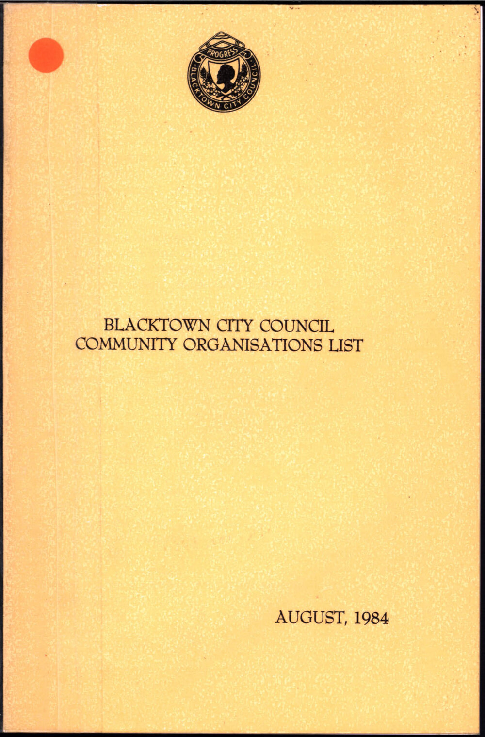 Community organisations list, August 1984