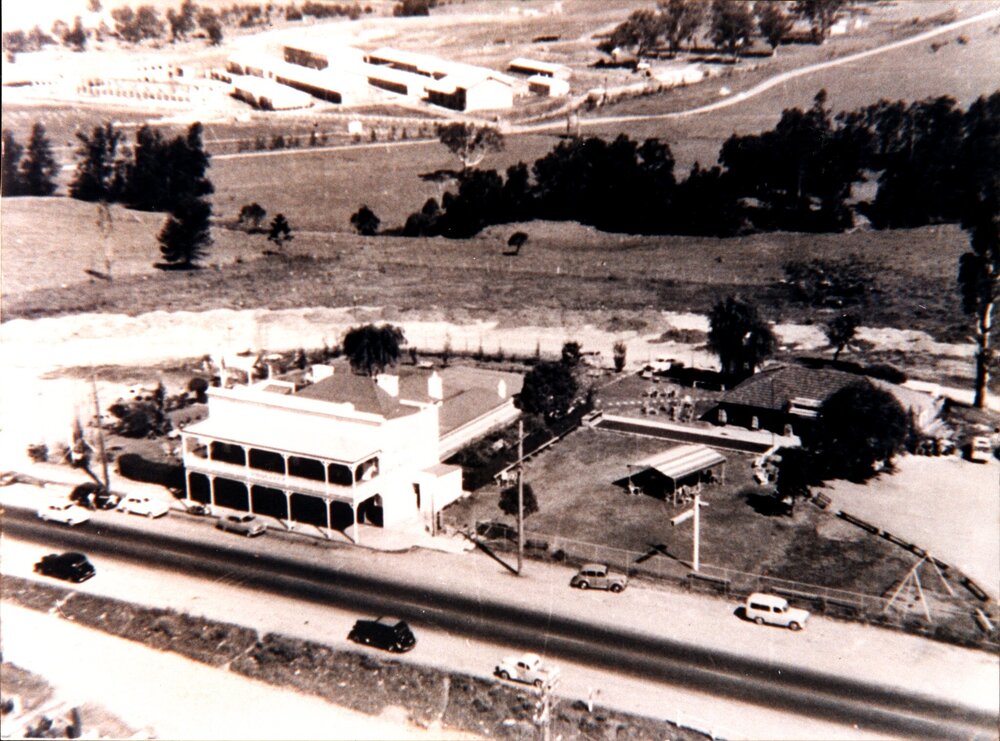 Aerial view of Prospect Hotel, c.1960