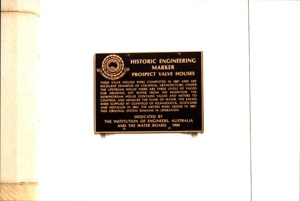 Prospect Valve Houses Historic Engineering Markers, Prospect Reservoir