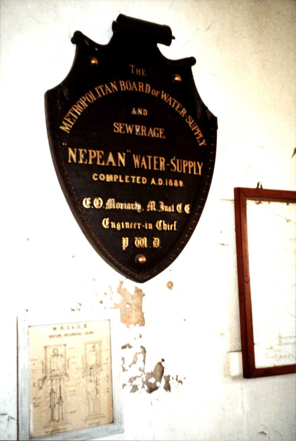 Edward Orpen Moriarty plaque, Prospect Reservoir