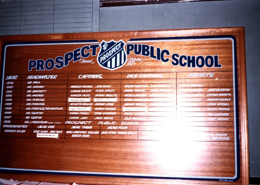 Honour Board, Prospect Public School, 1988