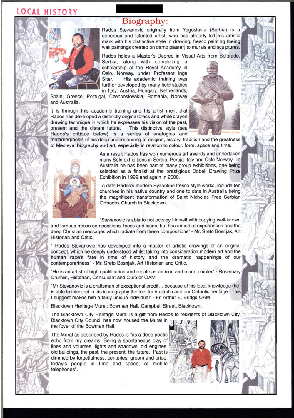 Rados Stevanovic biography and critique of style
