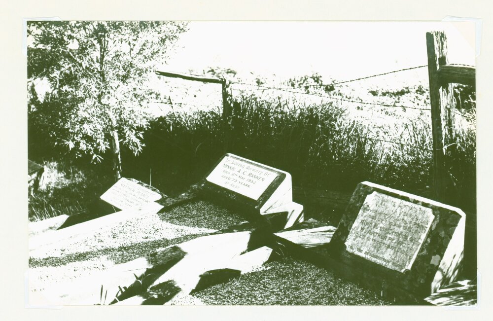 William and Emma S Pearce grave, Pearce Cemetery, c1978