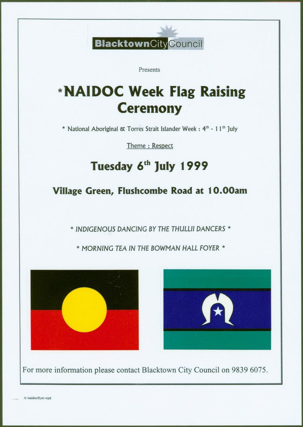 NAIDOC flag raising ceremony, Blacktown, 1999