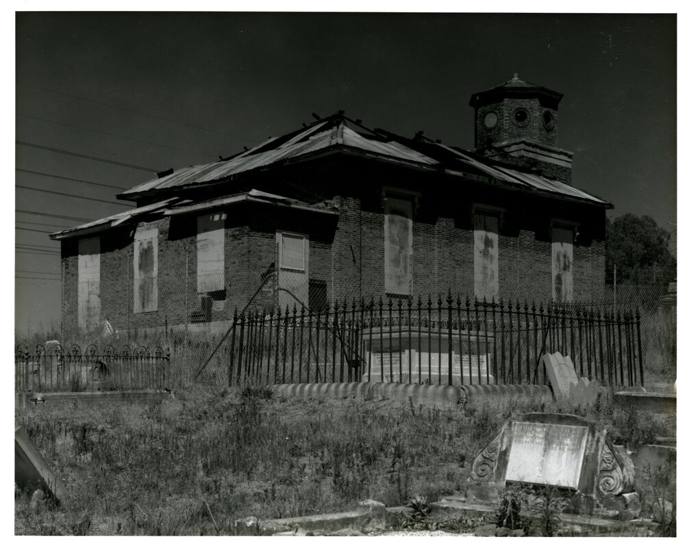 St Bartholomew's Church after the fire, 1989