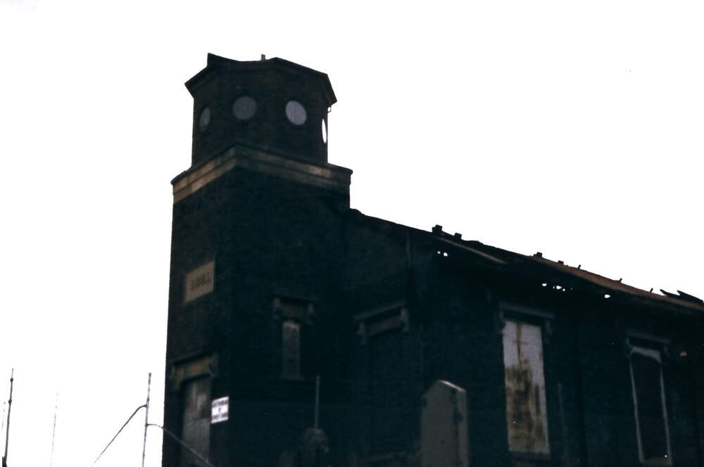 St Bartholomew's Church after the fire, 1989