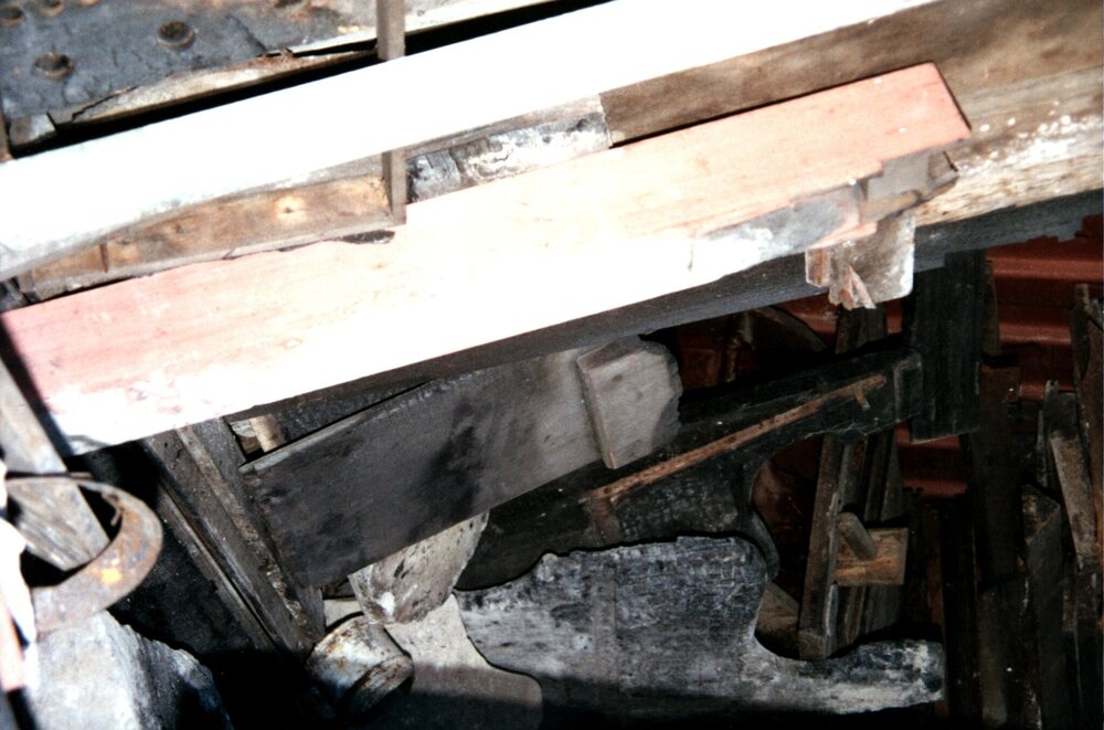 St Bartholomew's fire damaged items in shipping container