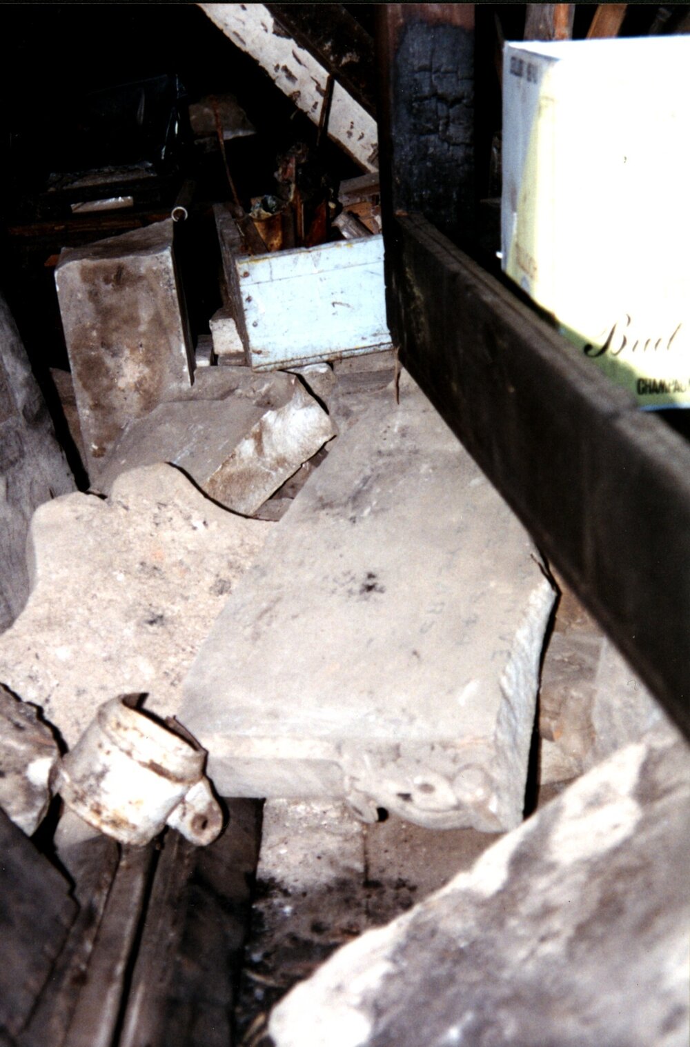 St Bartholomew's fire damaged items in shipping container