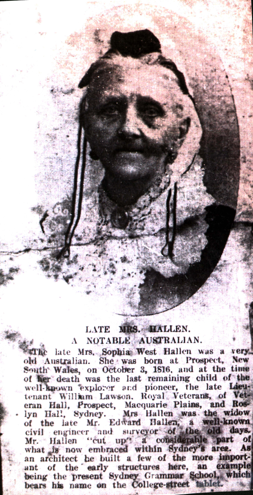 Sophia West Hallen (nee Lawson) obituary
