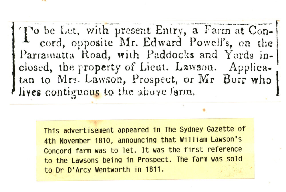 William Lawson's Concord land advertisement, 1810