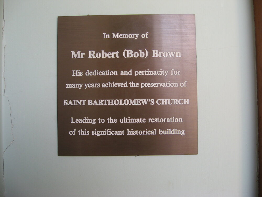 Robert Brown plaque, St Bartholomew's Church