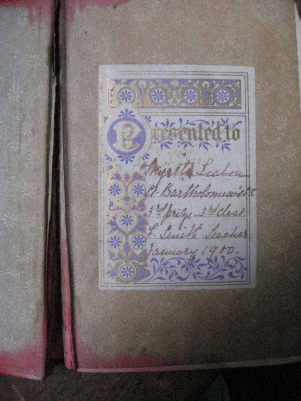 Sunday School book, 1900
