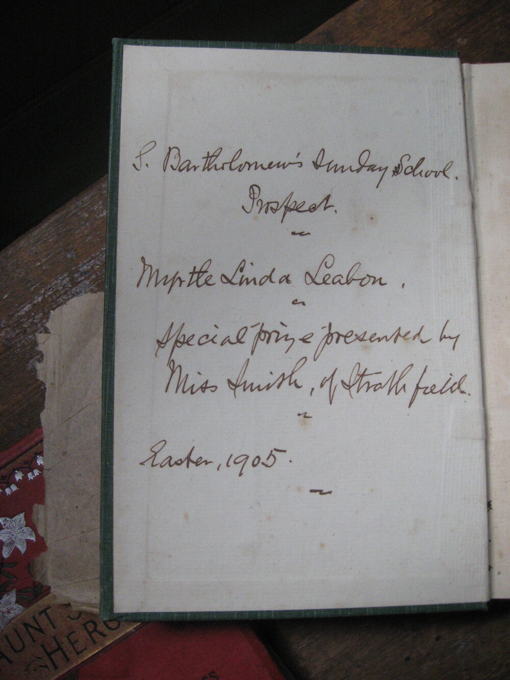 Sunday School book, 1905