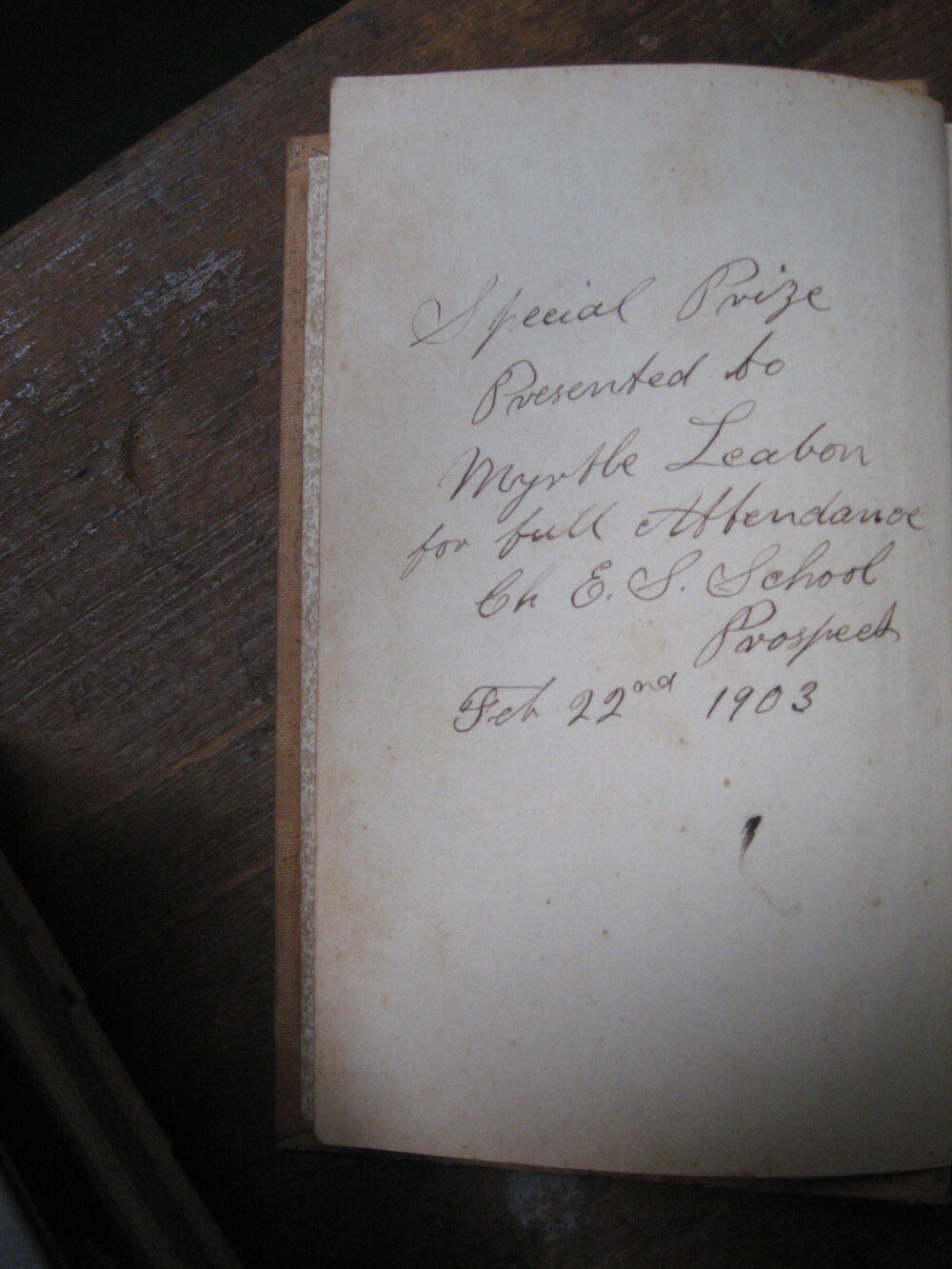 Sunday School book, 1903