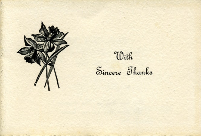 Douglas Hugh Bell funeral card, 1954