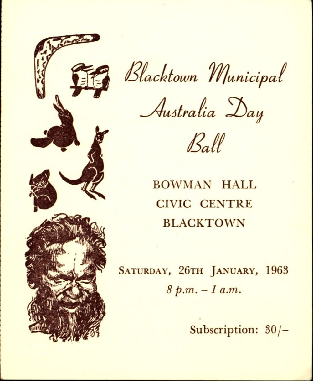 Australia Day Ball invitation, 1963