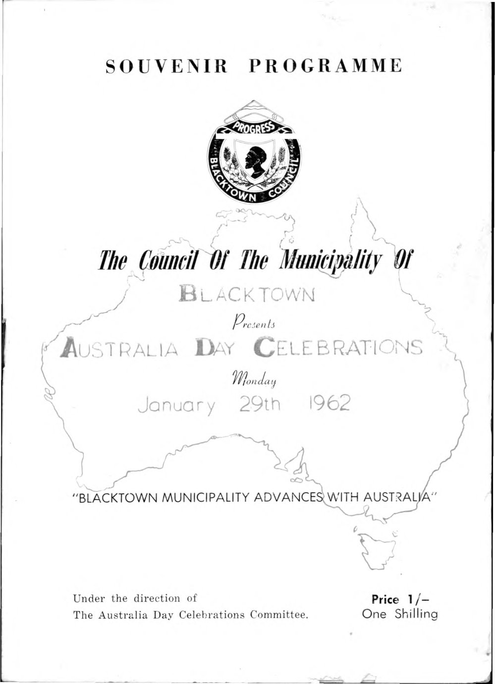 Australia Day Celebrations Programme, 1962